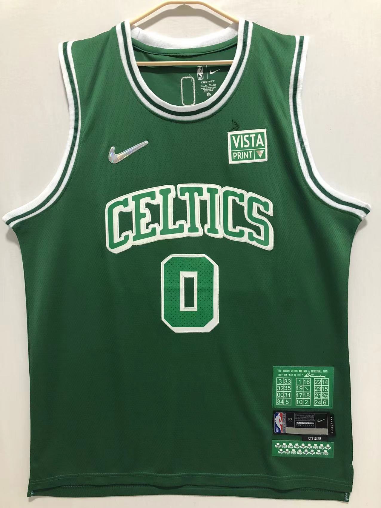 2022 Men Boston Celtics #0 Tatum Green city edition Nike NBA Jersey